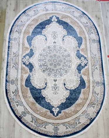 Ковер турецкий 36945A Avangard (Полиэстер хит-сет, голубой)