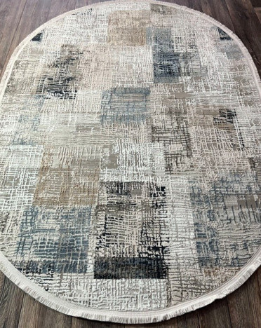 Турецкий ковер овальный Atlantik Hali Deco 10133A (Полиэстер, синий, серый)