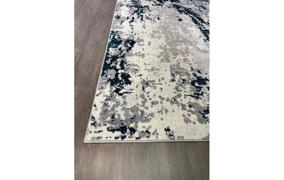Ковер комнатный на пол бирюзовый с серым абстракция АС21 